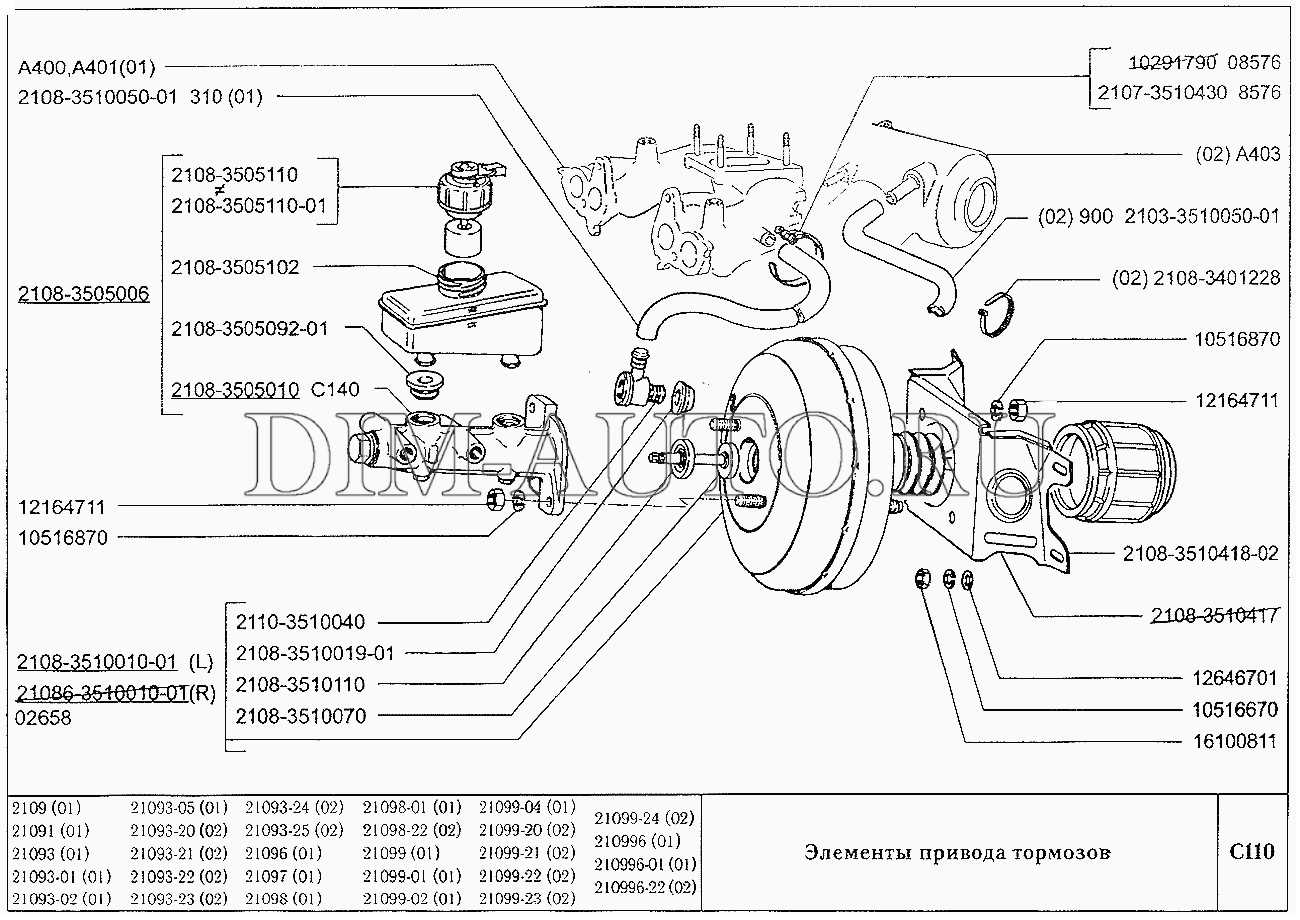 Запчасти высокого качества: гидравлический тормозной привод для ВАЗ 2101